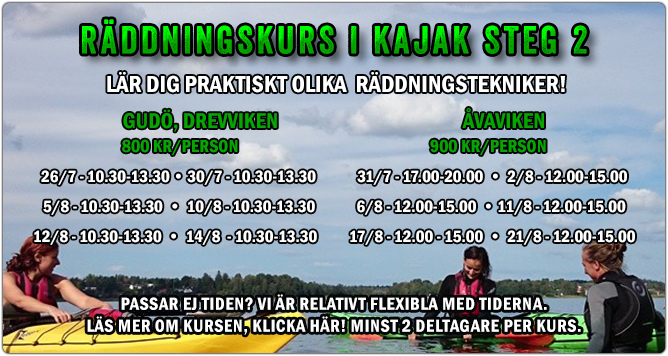 Räddningskurser kajak SUP-kurser Stå upp paddling Kajakboden